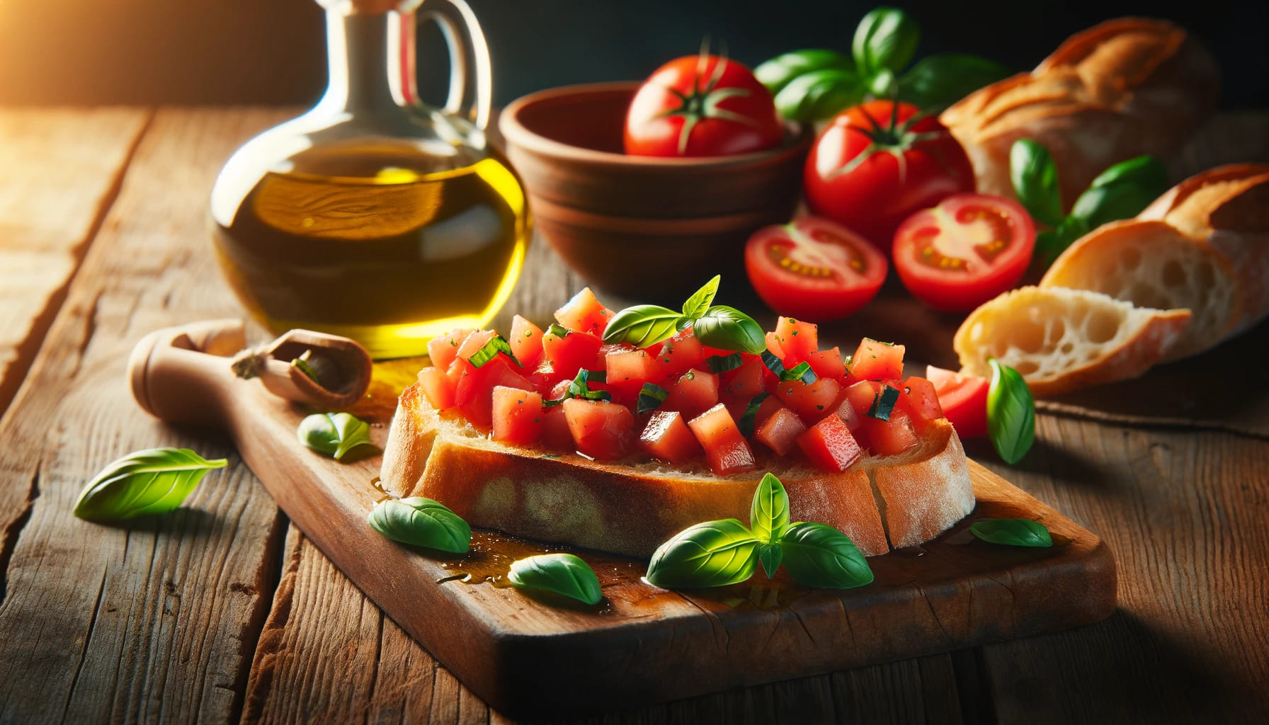 Bruschette al pomodoro e basilico